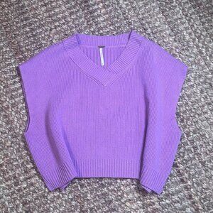 Free People Easy Street Sweater Vest- Berry- S